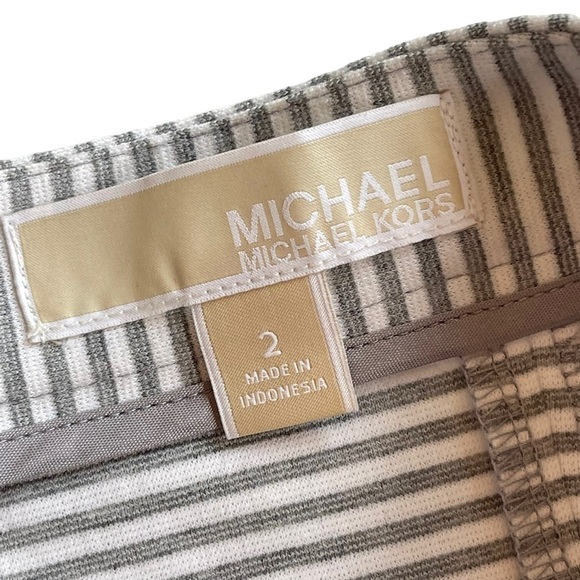 Michael Michael Kors Women’s size 2 Gray Striped A-Line Flare Mini Skirt - Picture 6 of 9